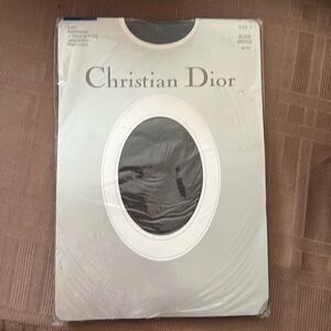 Vintage ChristianDior 4443Diorissimo ultrasheer sandalfoot pantyhose blackorchid